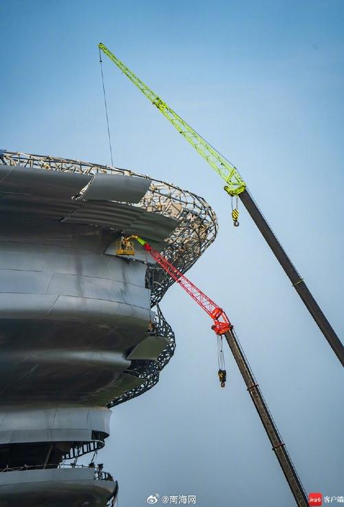 【海南科技馆项目现场施工忙:全力跑出项目"加速度"】5月14日早上7点
